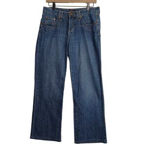 Cowgirl Up Womens Blue Straight Leg Jeans Medium Wash Contrast Stitch Size 8 W30